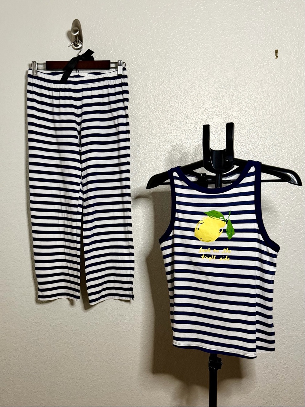 Kate Spade Lemon Stripe Pajama Set Women’s M